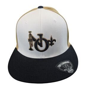 New Orleans Saints Fitted Hat Cap NFL Two Tone Trumpet White Gold One Size  B